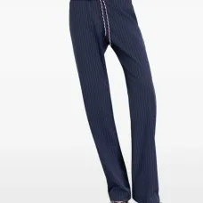 Брюки в тонкую полоску на кулиске Брюки в тонкую полоску на кулиске