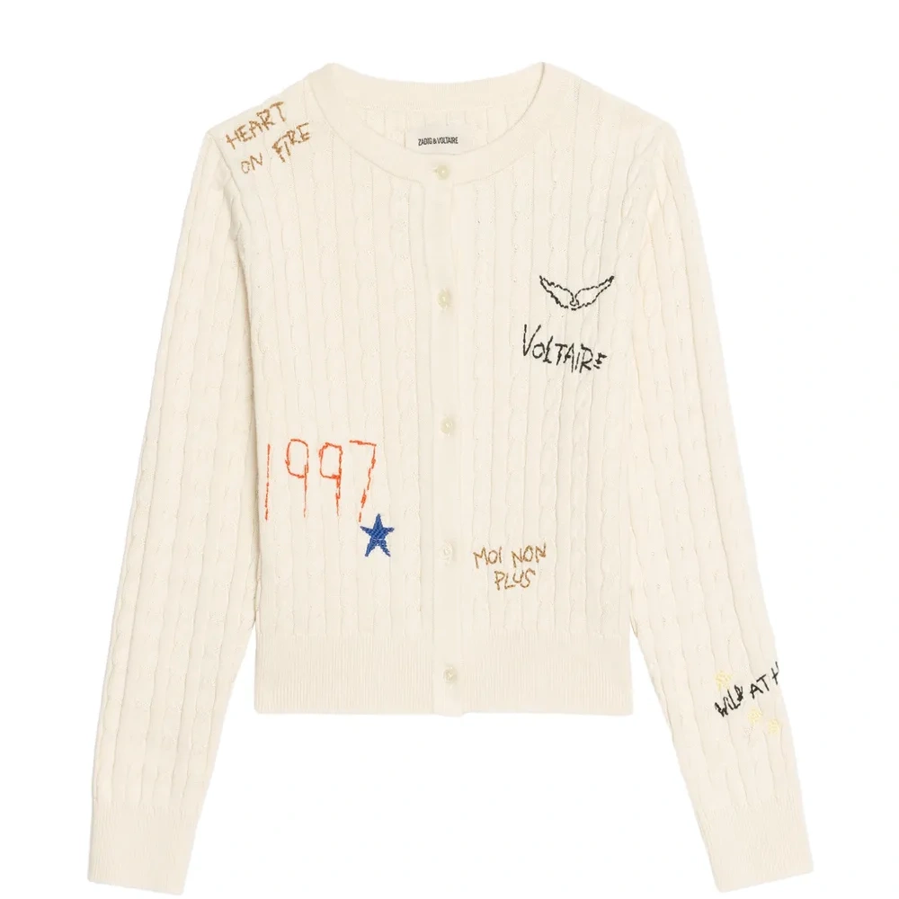 Кардиган Rozann фактурной вязки с вышивкой