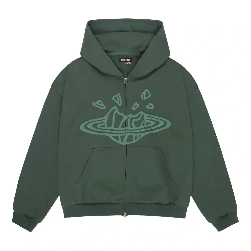 Худи на молнии с принтом