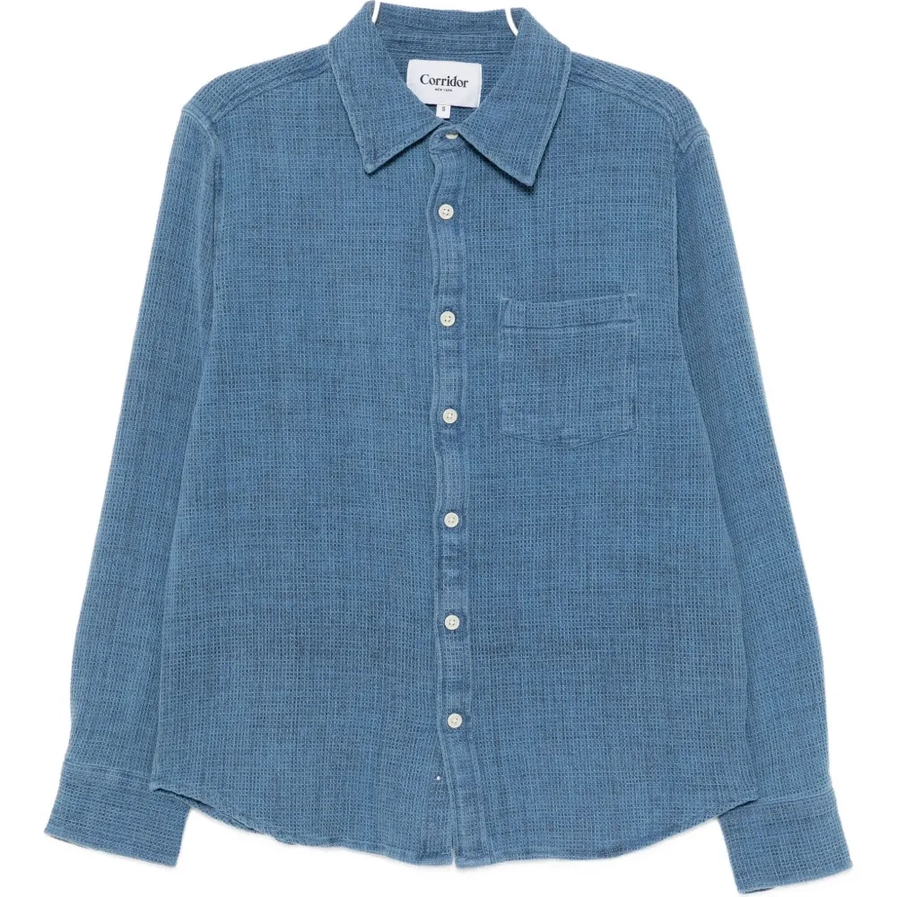 Вафельная рубашка с пигментным окрашиванием