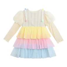 Платье из тюля с помпонами