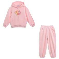 Спортивный костюм с аппликацией и капюшоном