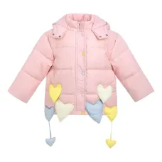 Пуховик с аппликацией в виде сердца