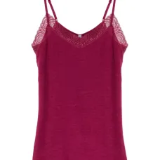 Топ с кружевной отделкой и ребристой вязкой