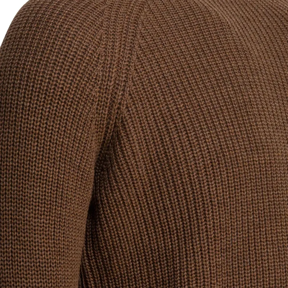 Джемпер с ребристой структурой и круглым вырезом