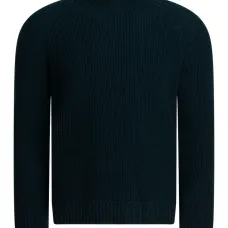 Рифлёный свитер с воротником-гольф