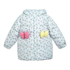 Пальто с капюшоном и бантом