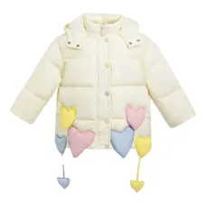 Пуховик с аппликацией в виде сердца