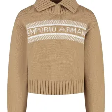 Свитер с воротником в рубчик