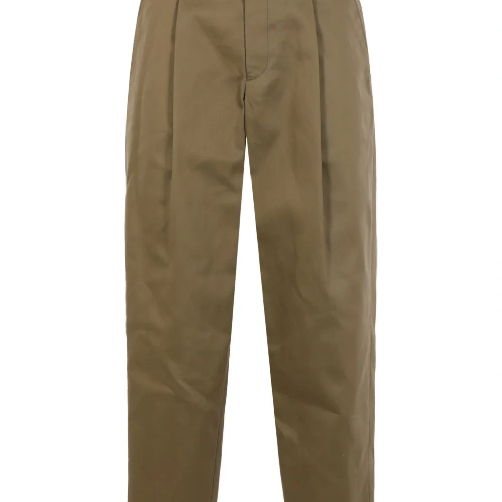 Брюки прямого кроя со складками