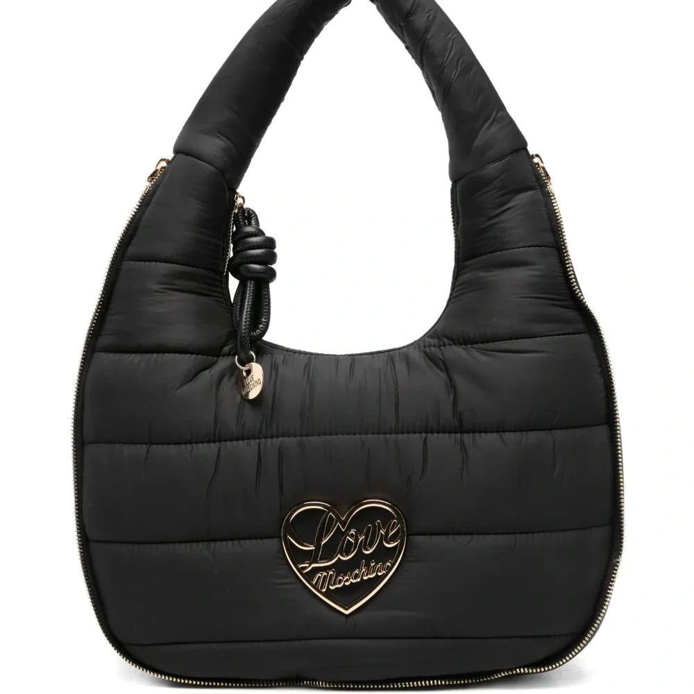 Стеганая сумка-тоут с сердцевидной пластиной