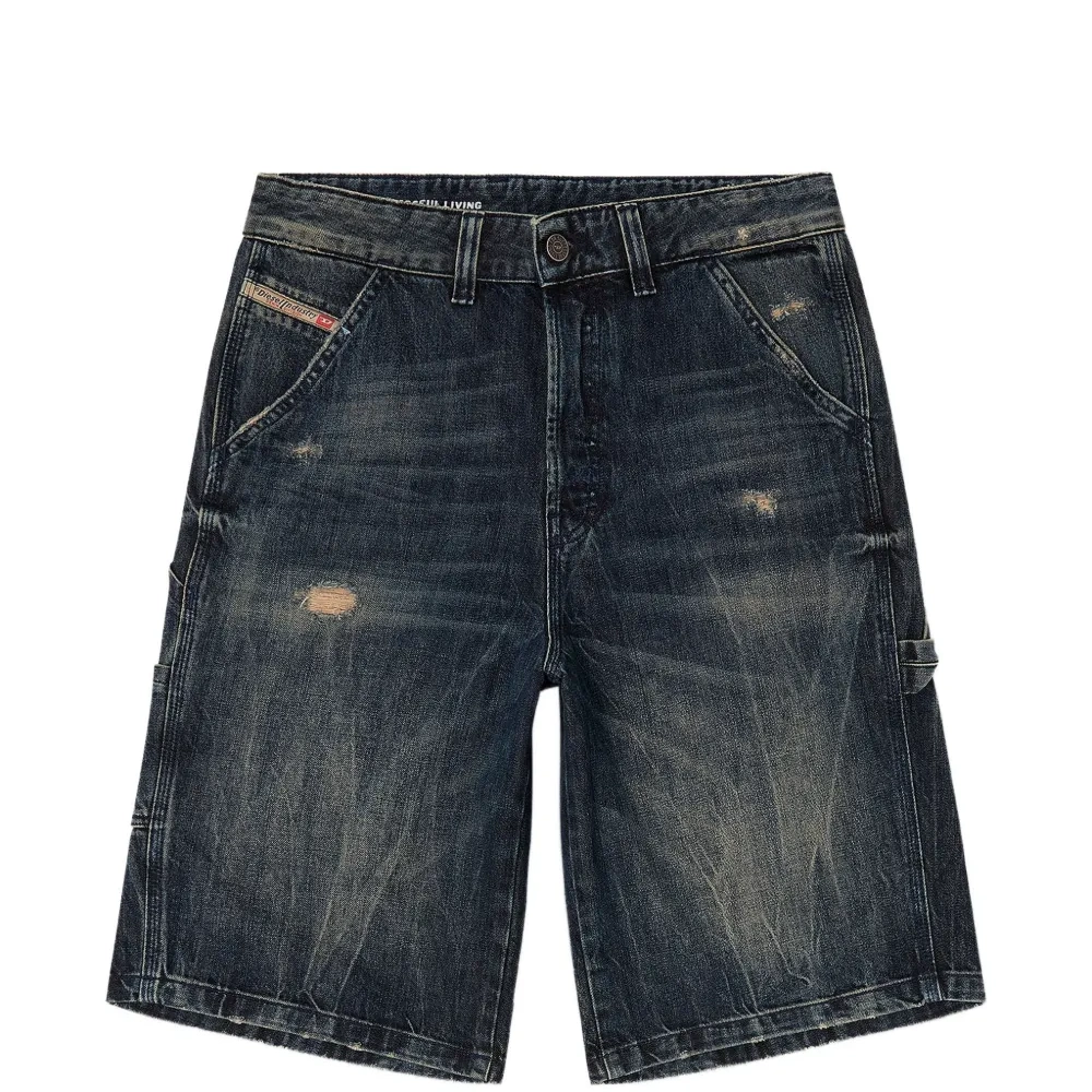 Джинсовые карго-шорты на пуговицах