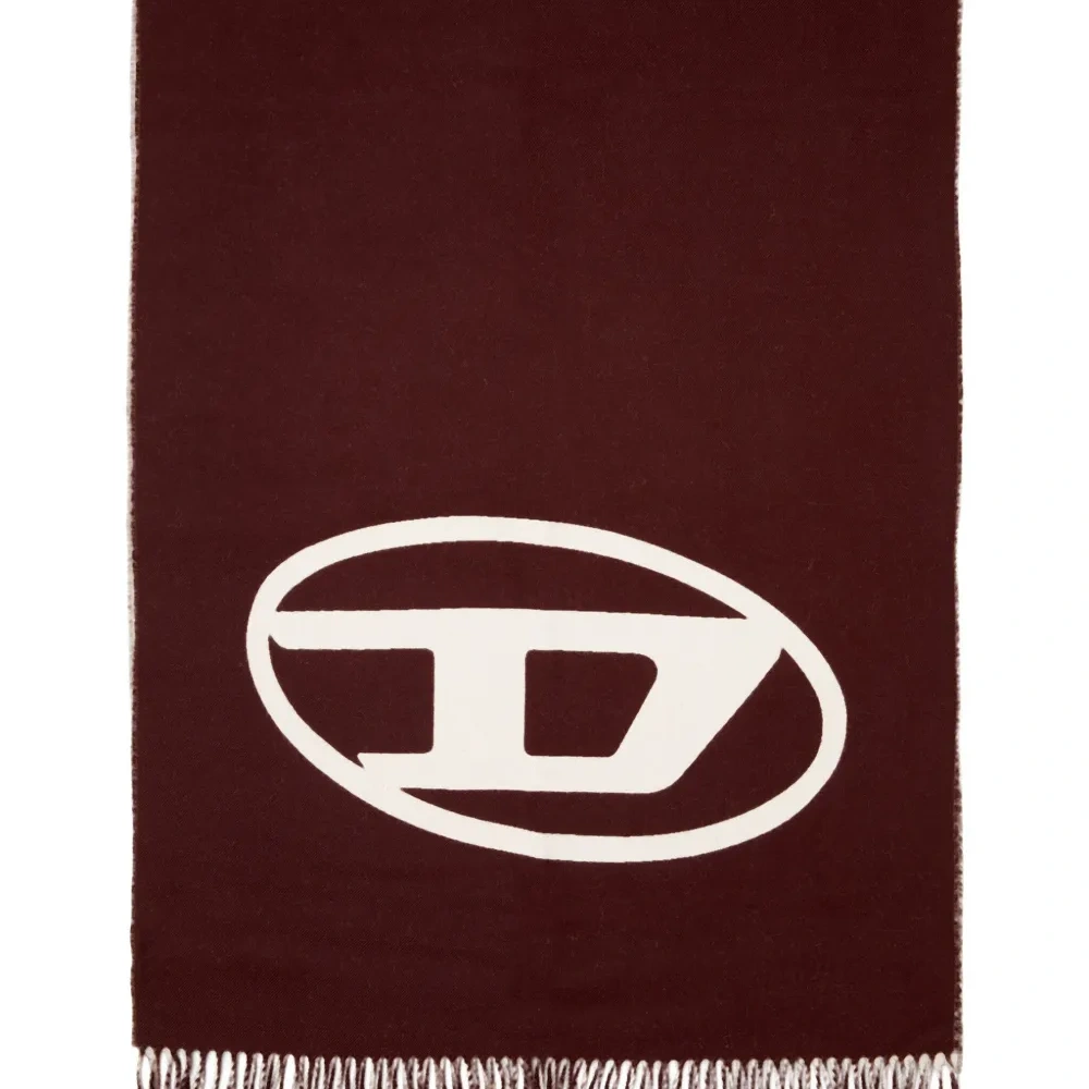 Шарф S-Tevie с овальным логотипом D и бахромчатыми краями