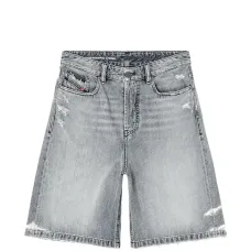 Джинсовые шорты с эффектом потертостей