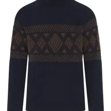 Вязаный свитер с узором и воротником-гольф