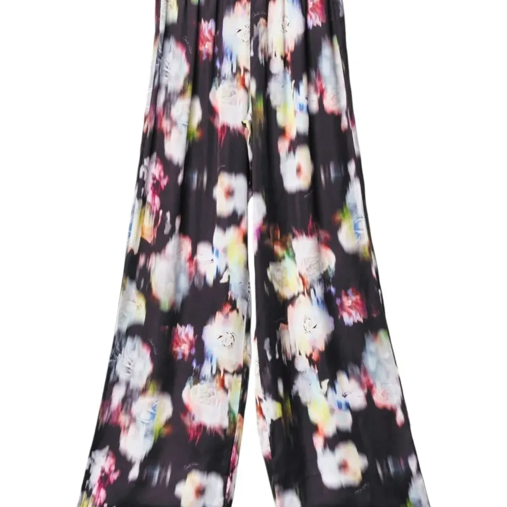 Атласные брюки с цветочным принтом