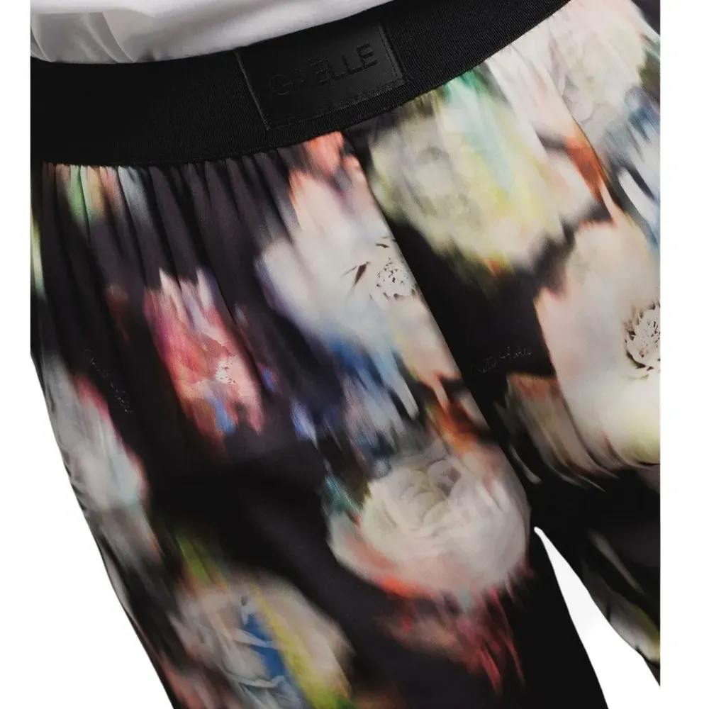 Атласные брюки с цветочным принтом