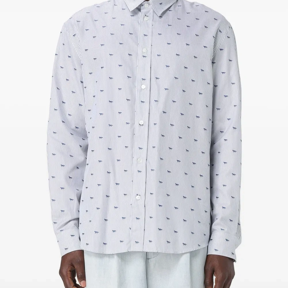 Рубашка в полоску из лисы