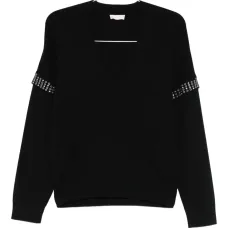 Джемпер с V-образным вырезом и люверсами Джемпер с V-образным вырезом и люверсами