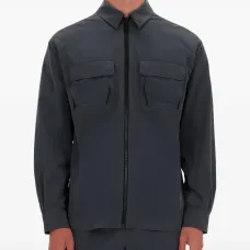 Рубашка-овершот с карманом на молнии