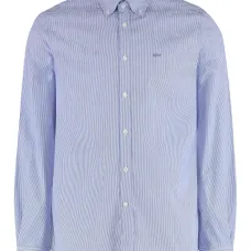 Хлопковая рубашка в полоску на пуговицах