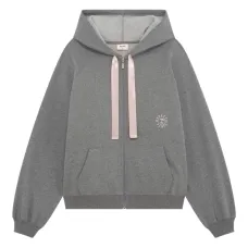 Худи на молнии с атласной отделкой Худи на молнии с атласной отделкой