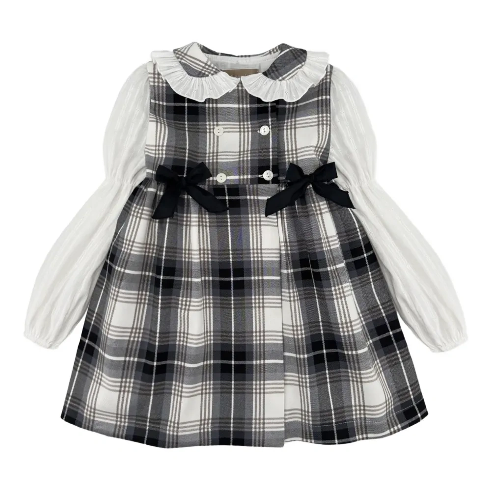 Платье в тартановую клетку с бантом