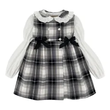 Платье в тартановую клетку с бантом