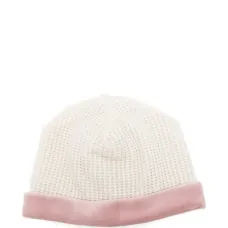Шапка с вафельной вязкой и бархатной отделкой