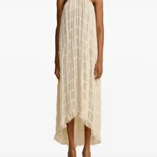 Платье с вырезом халтер и сборками