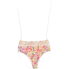 Бикини с высокой талией и цветочным принтом
