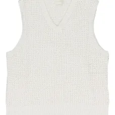 Топ-майка с V-образным вырезом и вафельной вязкой