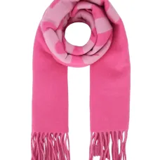 Шарф с логотипом и бахромой по краям