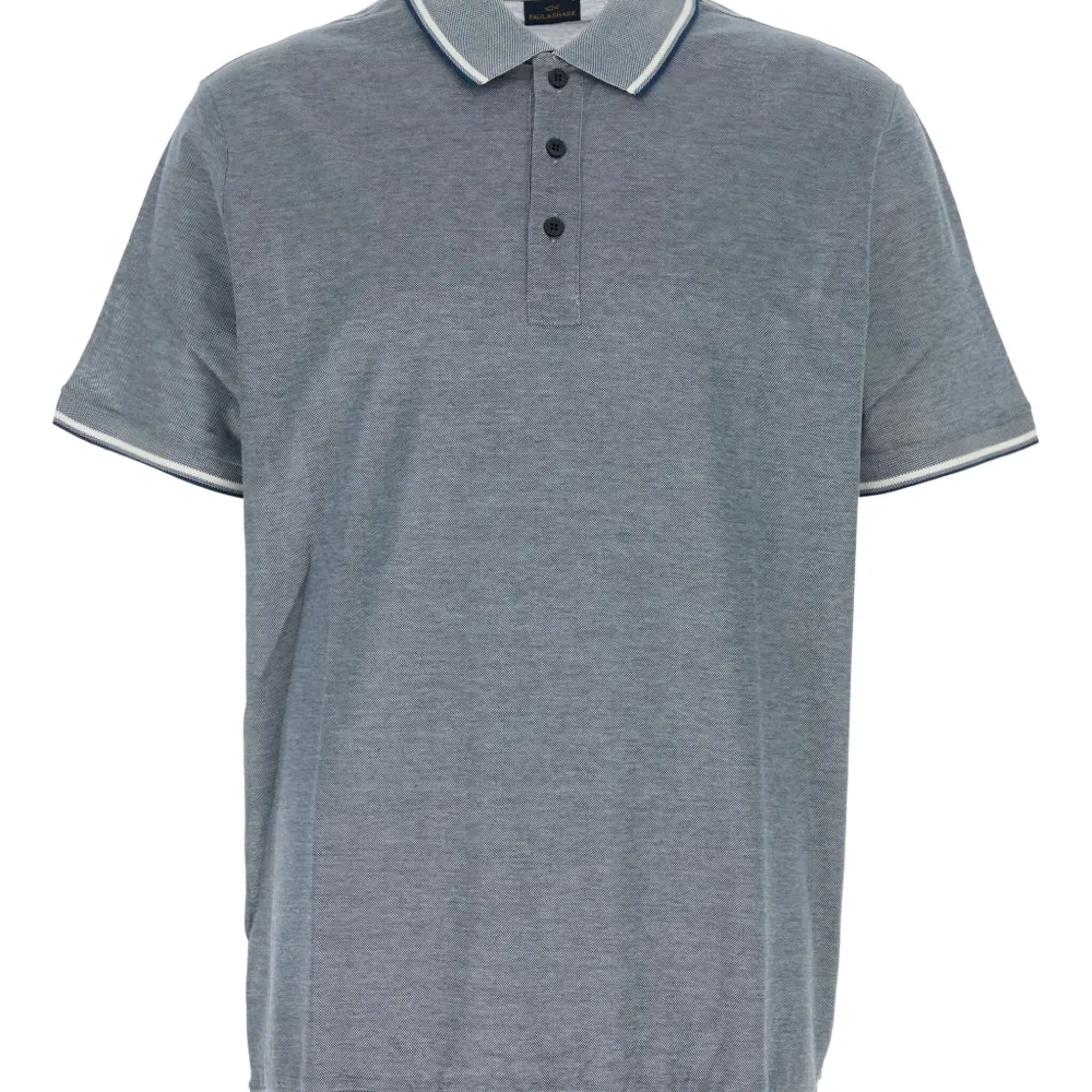 Поло с полосатыми деталями