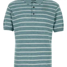 Поло с полосатыми деталями