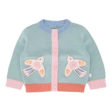 Кардиган с аппликацией в виде птицы