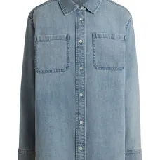 Джинсовая рубашка с карманом