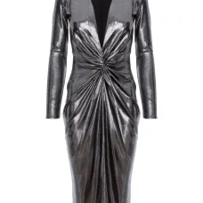 Платье миди Mallorca с узлом и длинными рукавами