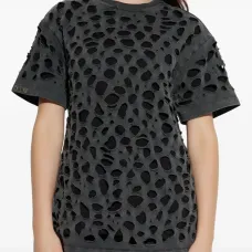 Футболка с короткими рукавами и эффектом состаренности Футболка с короткими рукавами и эффектом состаренности