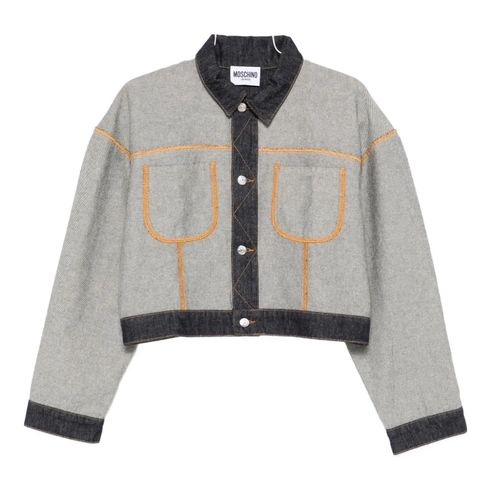 Джинсовая куртка с контрастной строчкой