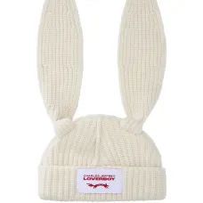 Шапка-бини с заячьими ушами