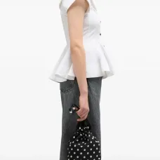 Сумка-ведро в горох с кулиской