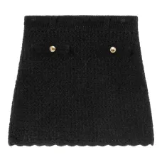 Фактурная юбка мини на пуговицах Фактурная юбка мини на пуговицах