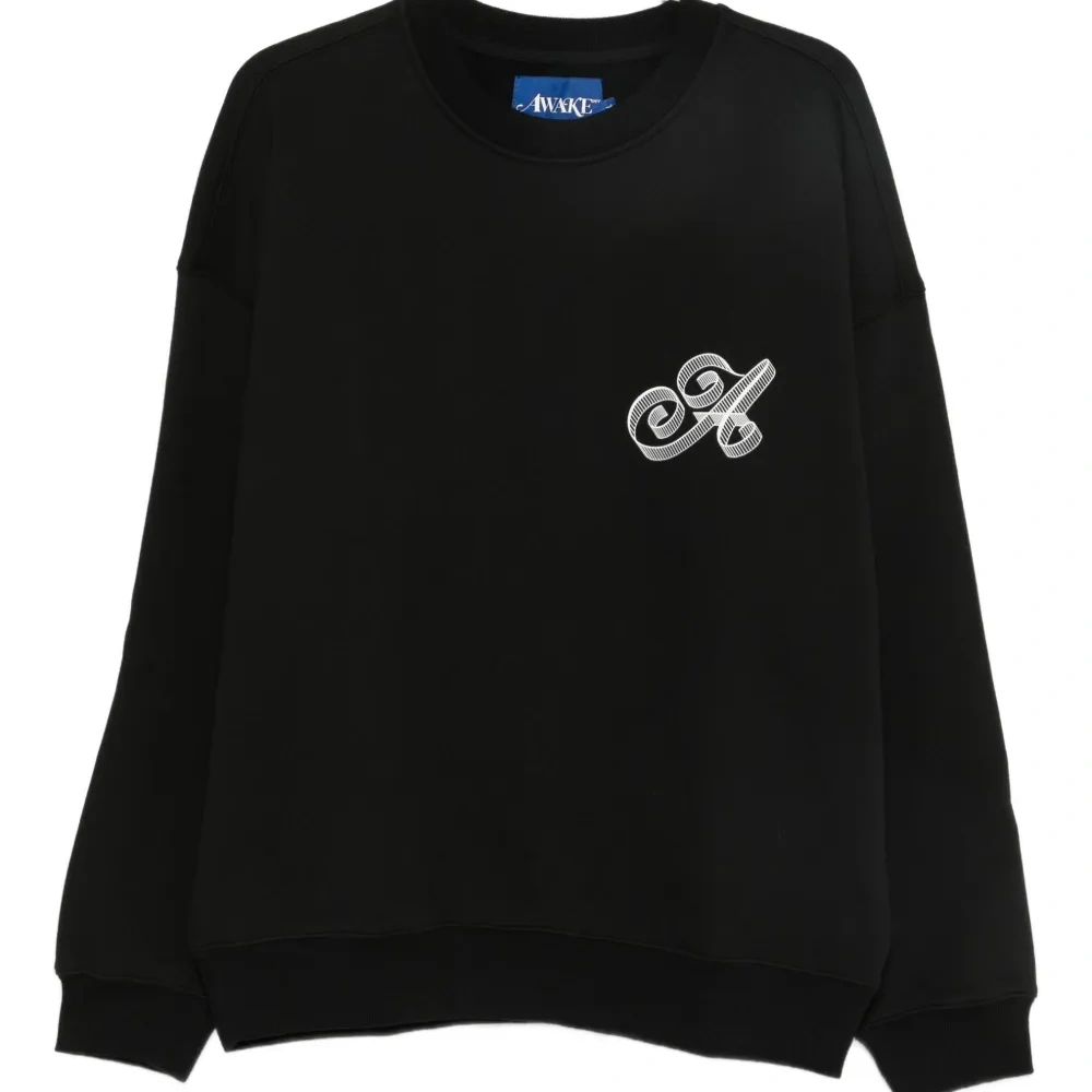 Свитшот с логотипом и круглым вырезом