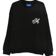 Свитшот с логотипом и круглым вырезом