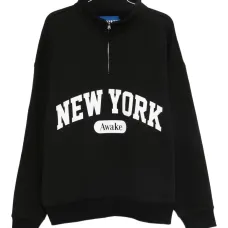 Свитшот с наполовину застегивающейся молнией и логотипом