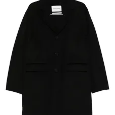 Пальто с застежкой на пуговицы и накладными карманами с клапанами