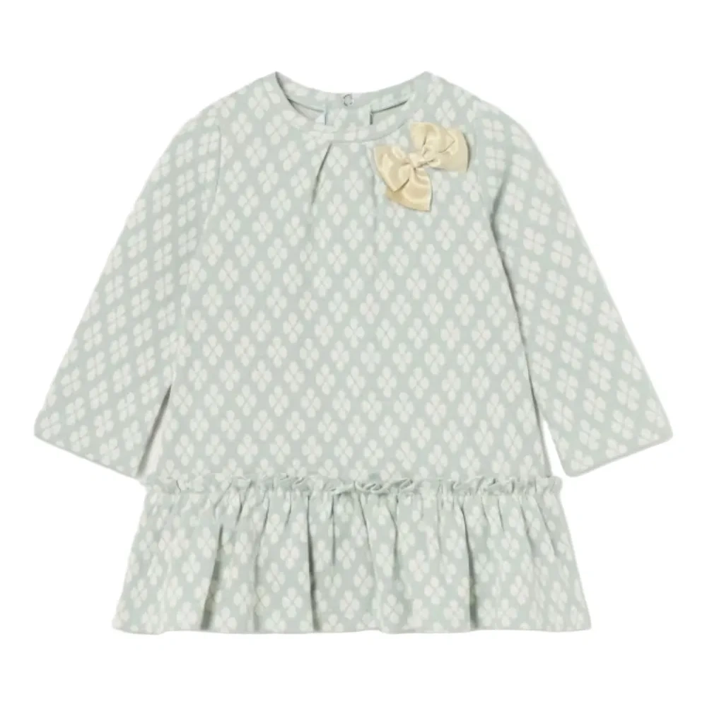 Жаккардовое платье с оборками