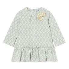 Жаккардовое платье с оборками