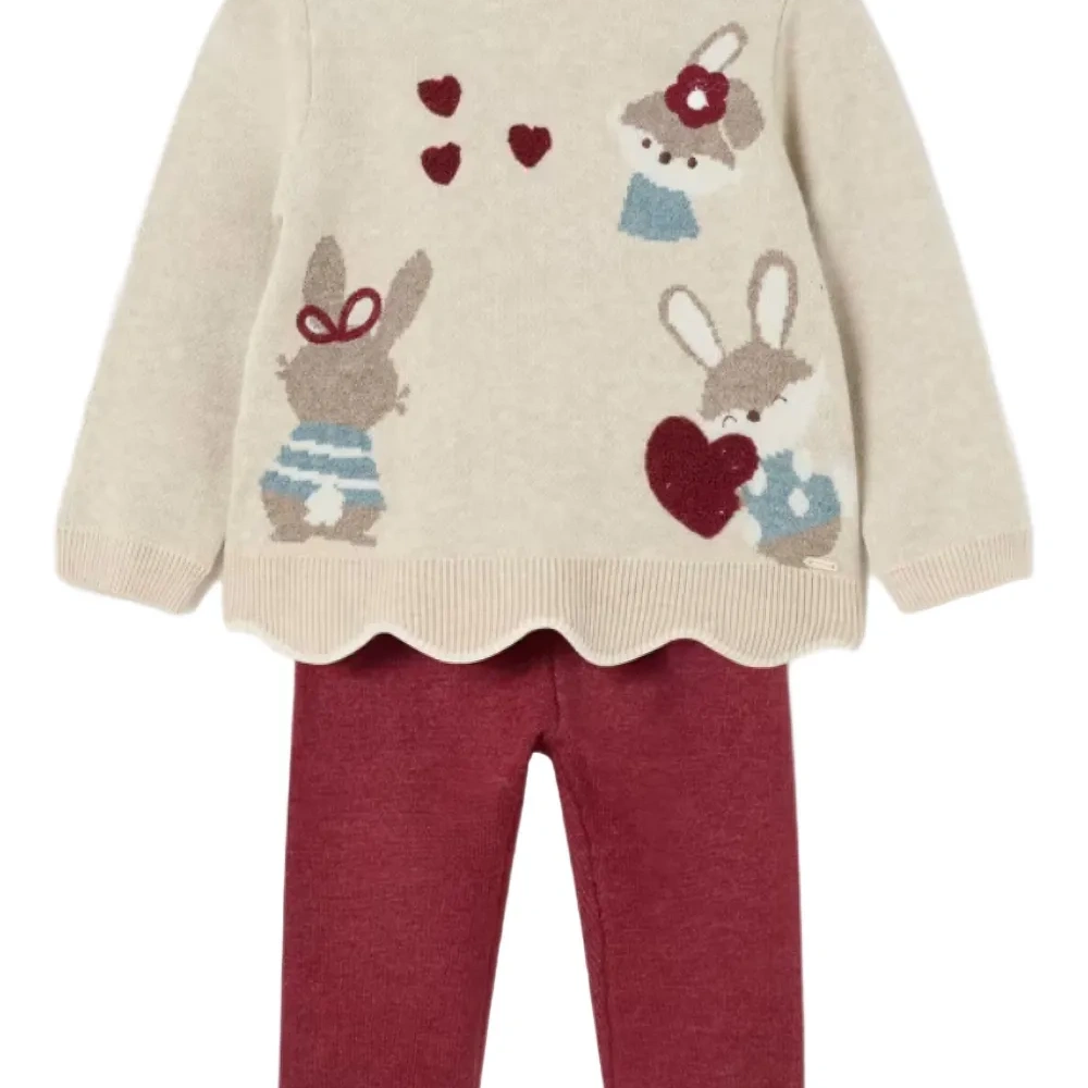 Костюм с брюками "Зайчики-сердечки"